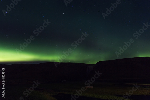Northern lights, aurora borealis, Skogar, Iceland