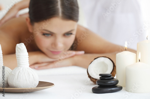 Woman getting spa massage