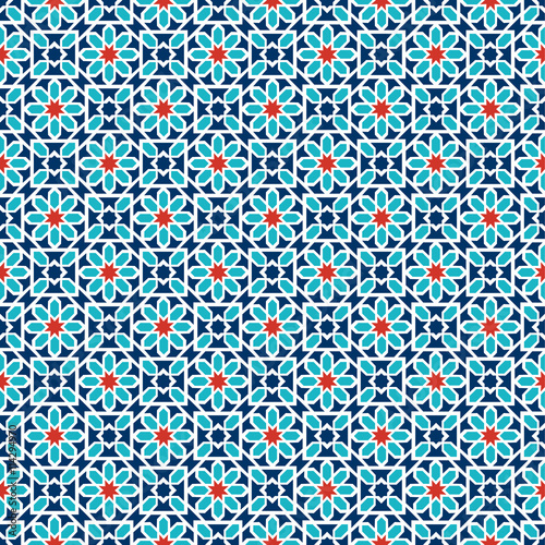Islamic seamless pattern. Arabian geometric oriental pattern for holiday cards. Vector illustration