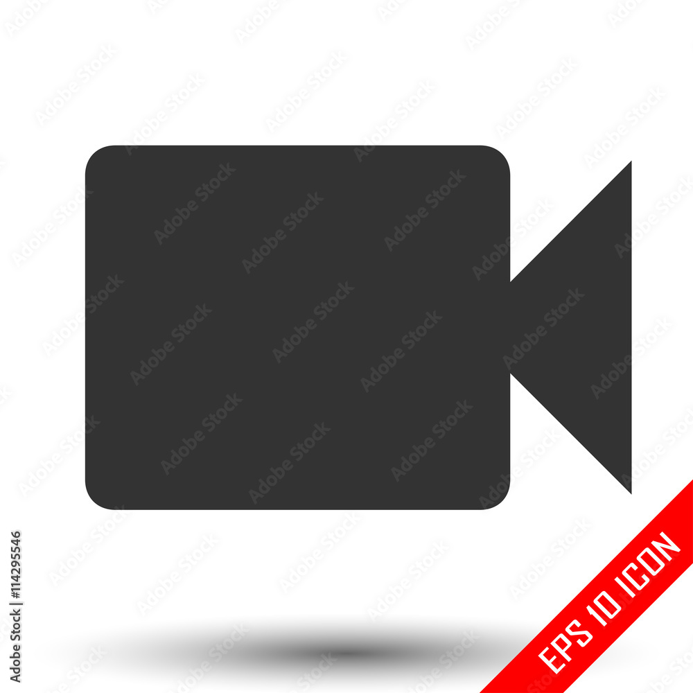 Camcorder icon. Simple flat logo of camcorder on white background. Vector illustration. Camcorder icon. Simple flat logo of camcorder on white background. Vector illustration.
