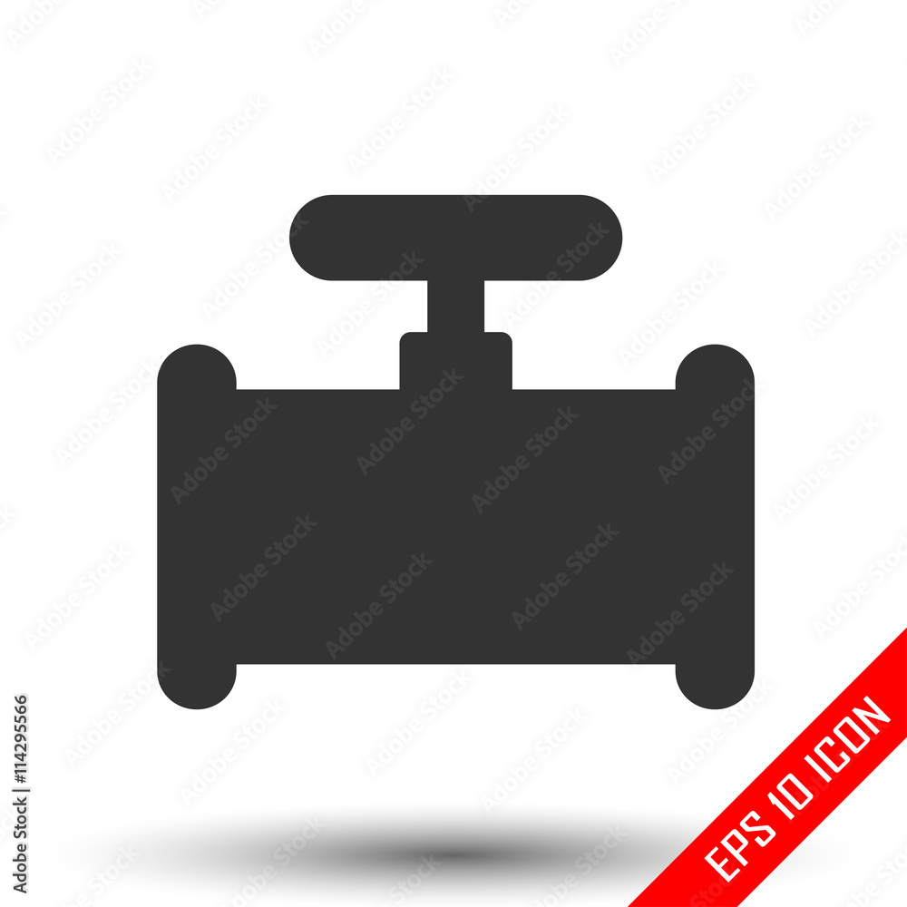 Pipe fitting icon. Tube element sign. Simple flat logo of industrial steel fitting on white background. Vector illustration. Pipe fitting icon. Tube element sign. Simple flat logo of industrial steel fitting on white background. Vector illustration.