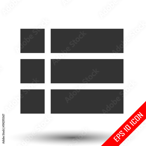 Check list icon. Simple flat logo of list on white background. Vector illustration.