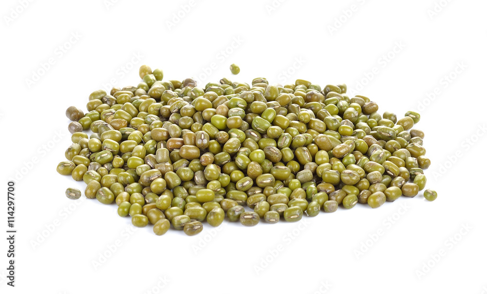 green beans on white background
