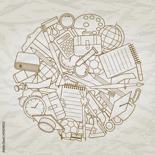 School Supplies circle