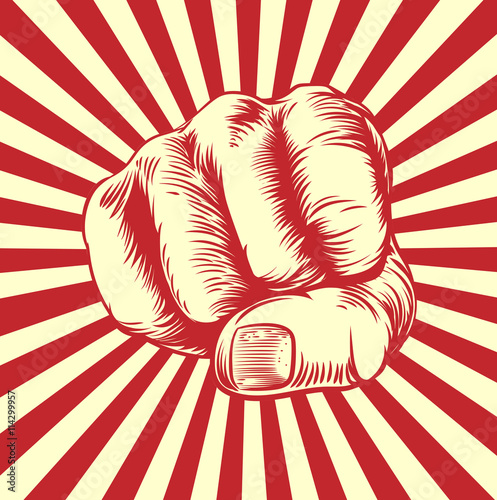 Woodcut Fist Hand