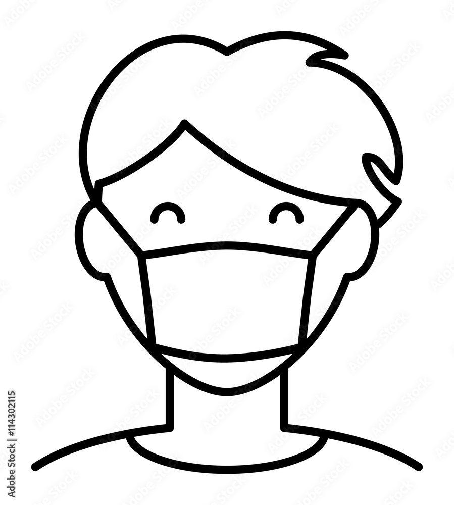 Man In Hygiene Face Mask Icon Man In Hygiene Face Mask Icon