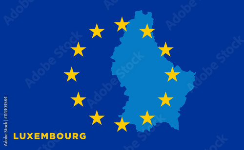 Flag of European Union with Luxembourg on background