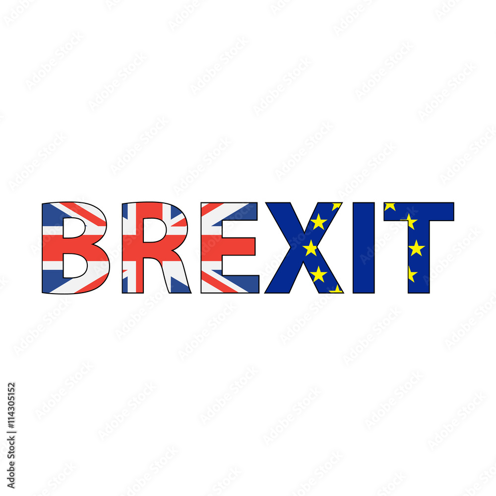 Brexit Text Isolated. United Kingdom exit from europe relative image Brexit Text Isolated. United Kingdom exit from europe relative image