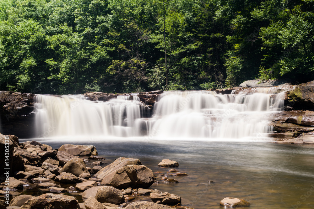 Fototapeta premium Two of the waterfalls at High Falls of Cheat