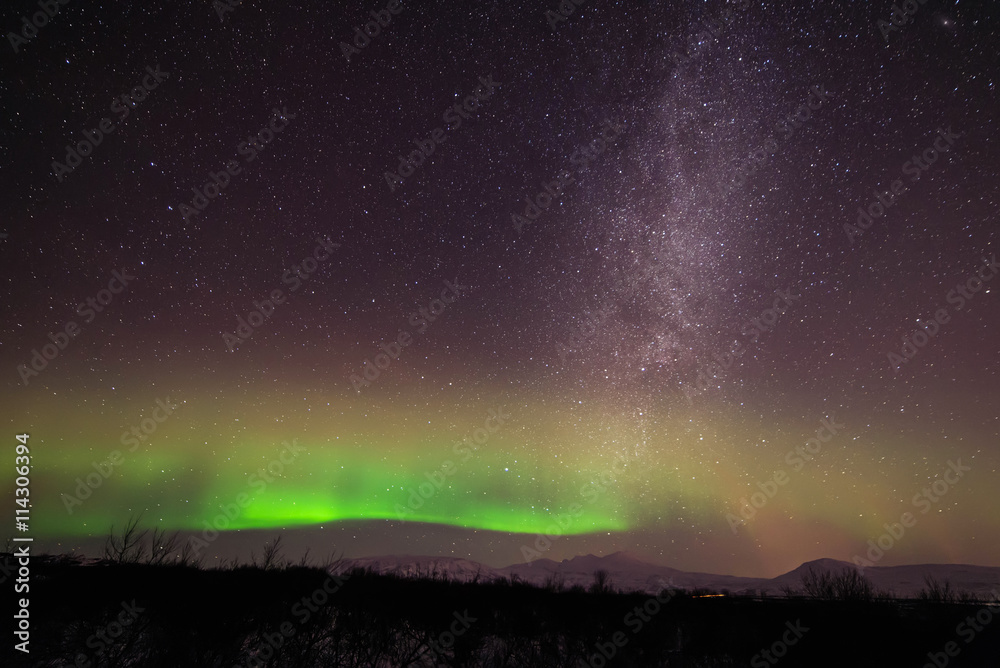 Aurora and Milky Way Aurora and Milky Way