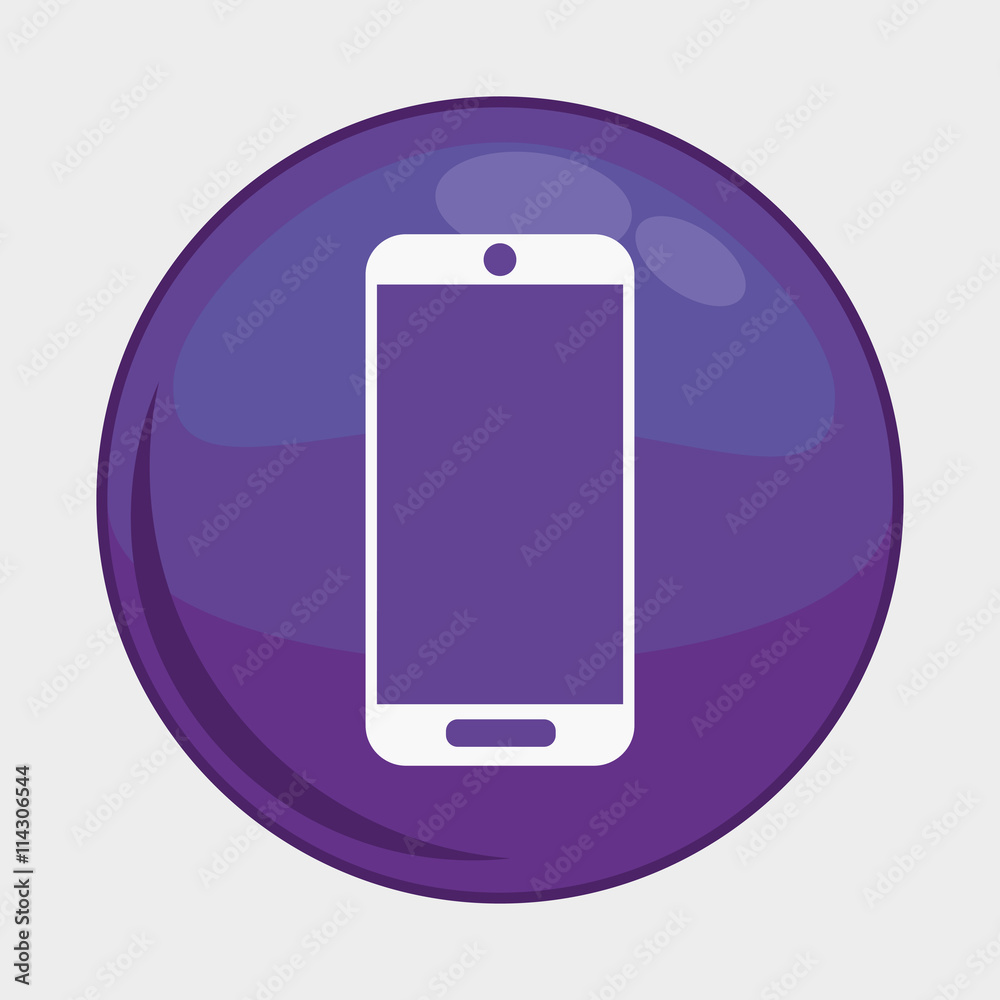 Social Media button represented by smartphone multimedia app . Colorfull and isolated illustration Social Media button represented by smartphone multimedia app . Colorfull and isolated illustration