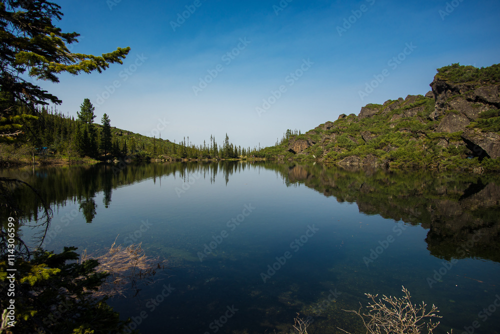 Fototapeta premium view reflection mountain lake