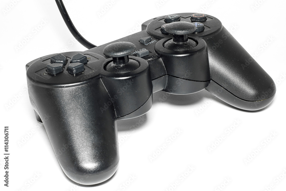 Black game controller . Black game controller .