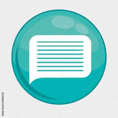 Social Media button represented by bubble multimedia app . Colorfull and isolated illustration