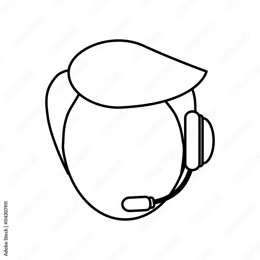 Call center concept represented by Operator man icon. isolated and flat illustration Call center concept represented by Operator man icon. isolated and flat illustration