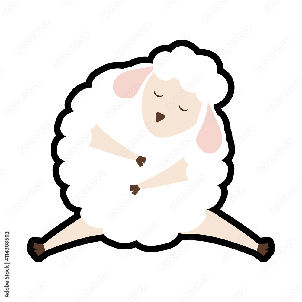 Fototapeta premium Cute animal concept represented by sheep icon. isolated and flat illustration 