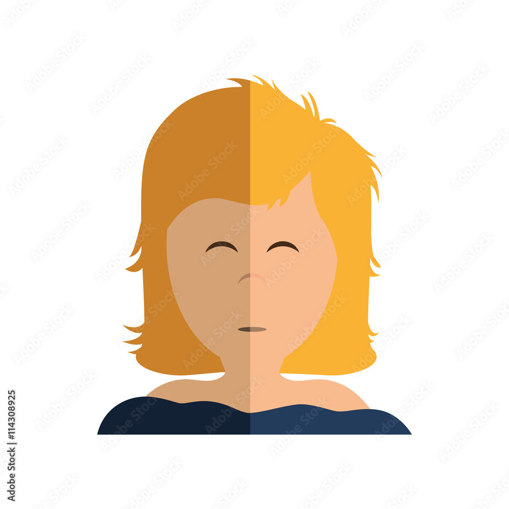 Resting and sleep concept represented by girl sleeping icon. isolated and flat illustration Resting and sleep concept represented by girl sleeping icon. isolated and flat illustration