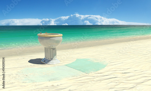 Open toilets, seaside