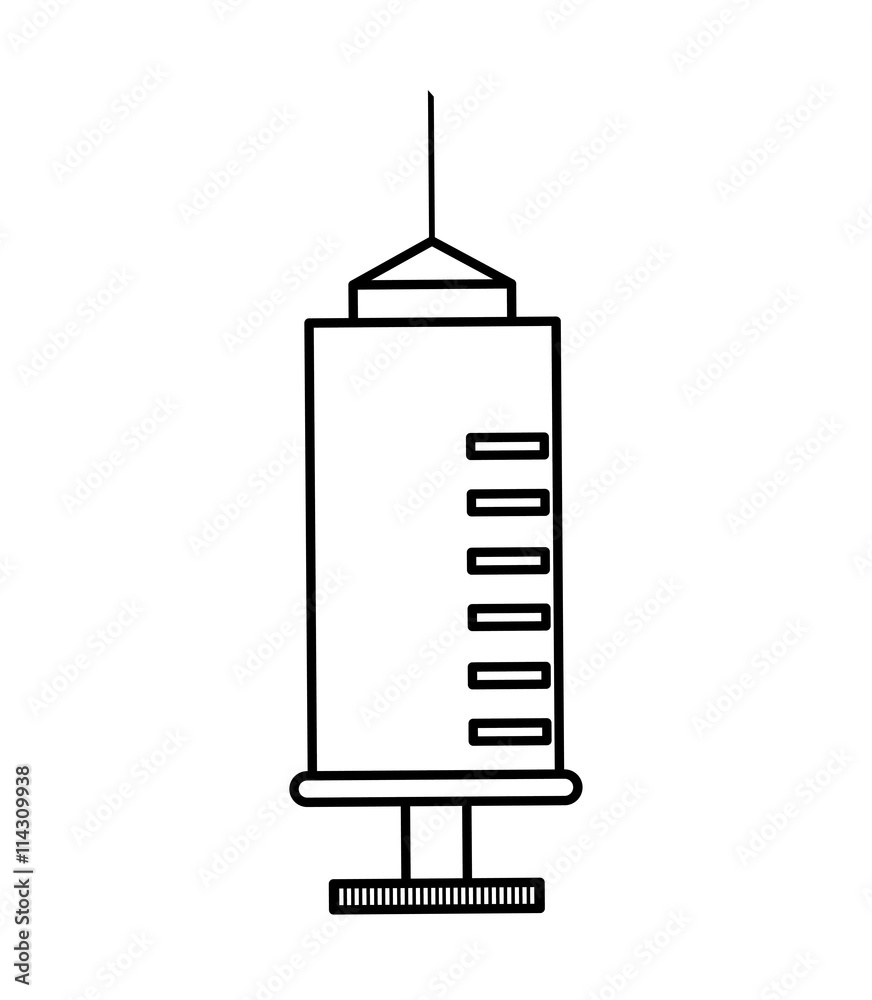 Medical and Health care concept represented by injection icon. isolated and flat illustration Medical and Health care concept represented by injection icon. isolated and flat illustration