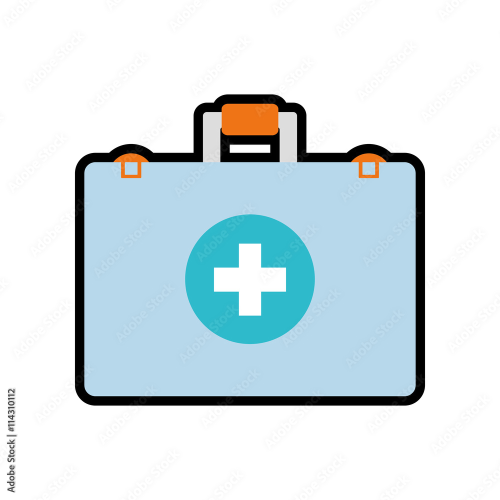 Medical and Health care concept represented by medical kit icon. isolated and flat illustration Medical and Health care concept represented by medical kit icon. isolated and flat illustration
