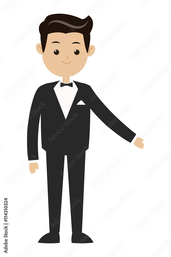 man suit bowtie icon