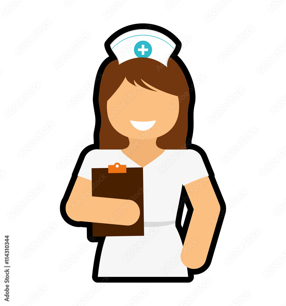 Medical and Health care concept represented by nurse icon. isolated and flat illustration 
