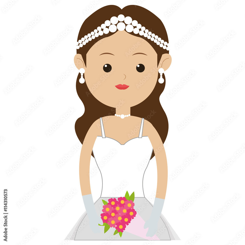 caucasian bride icon