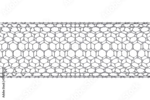 The structure of the graphene tube of nanotechnology. 3d illustration photo