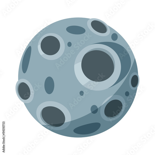 Full moon icon in cartoon style