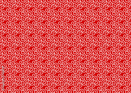 唐草模様のイラスト: 赤