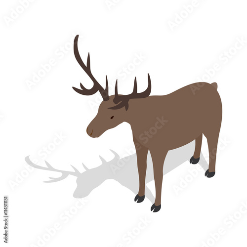 Deer icon in isometric 3d style