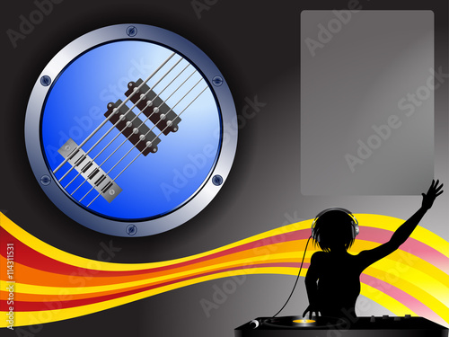 Guitar border DJ and copy space background