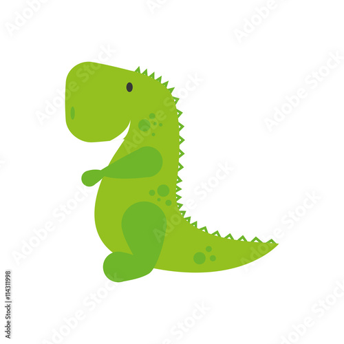 Toy concept represented by dinosaur icon. isolated and flat illustration 