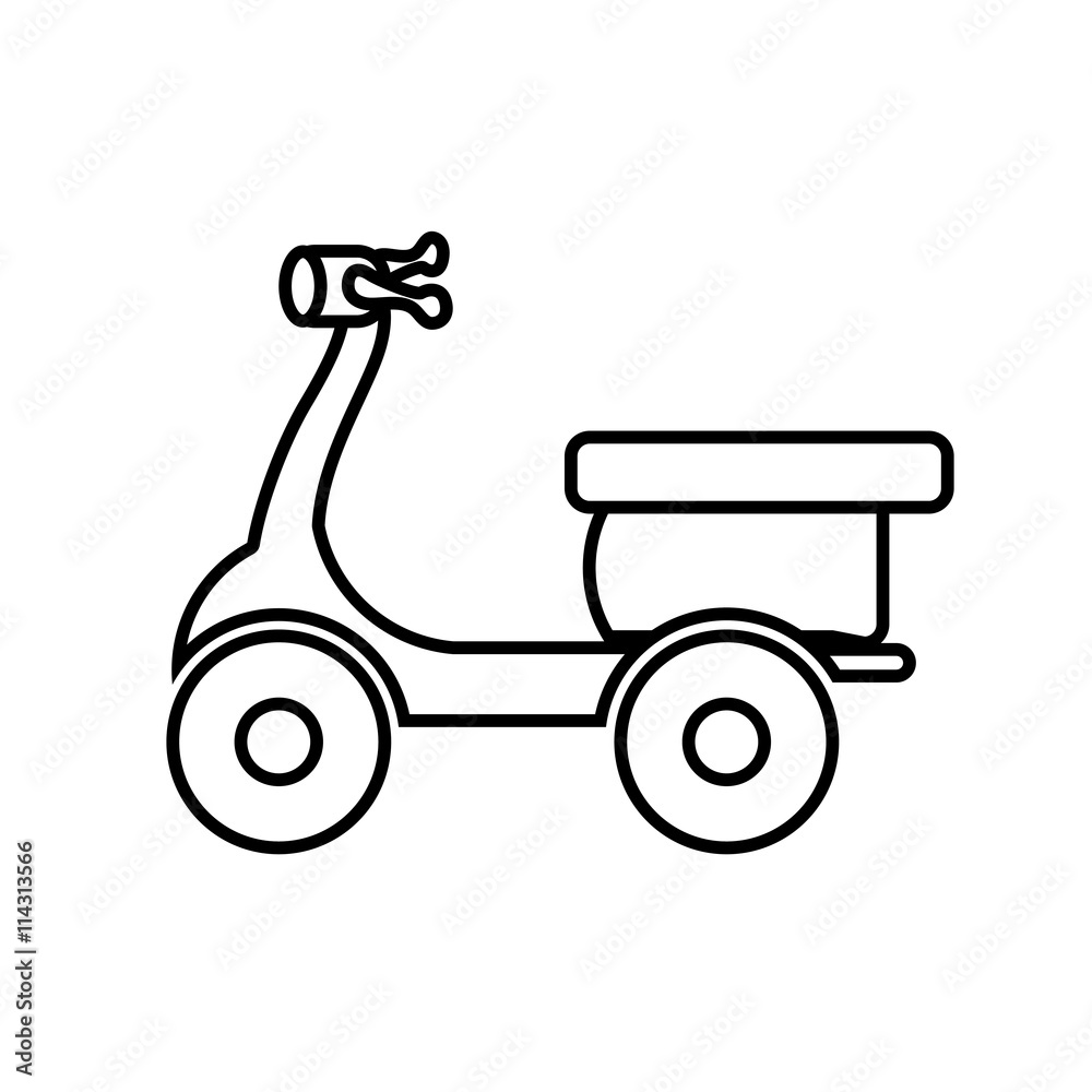 Delivery and Shipping concept represented by motorcycle icon. isolated and flat illustration 