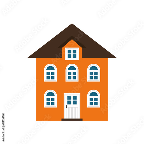 Family home concept represented by house with window icon. isolated and flat illustration 