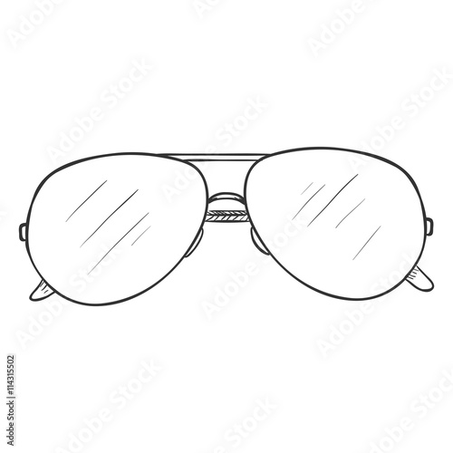 Vector Single Sketch Glasses