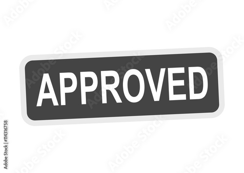 Approved icon. Flat vector illustration