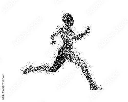 Marathon Runners silhouette art