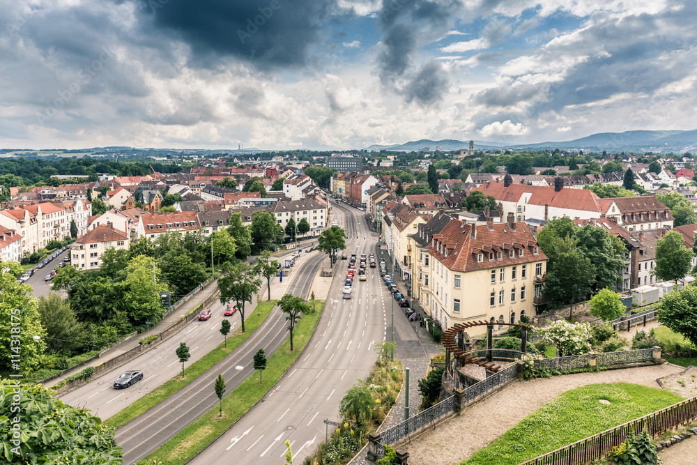 Aussicht vom Weinberg auf die Südstadt in Kassel