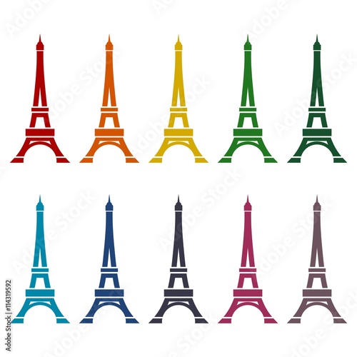 Vector Eiffel Tower Icons set 