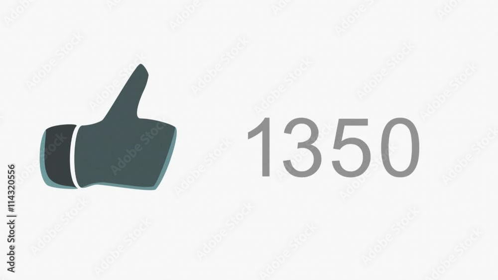 Thumb Up Like Counter Counts Up then Blinking Online Popularity Concept Animation Thumb Up Like Counter Counts Up then Blinking Online Popularity Concept Animation