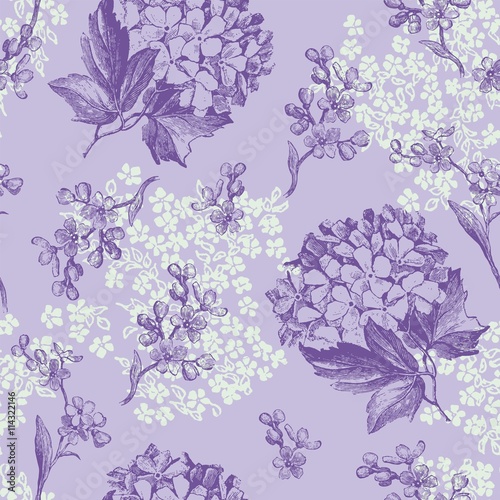 Purple Flowers Seamless Pattern