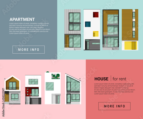 Residential banner for web design , vector , illustration