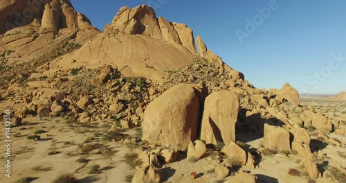 4K aerial view of granite peaks of the Spitzkoppe mountains photo