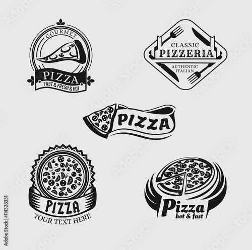 Cector set of Pizza Labels and Badges.