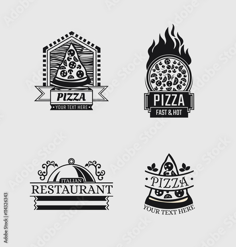 Cector set of Pizza Labels and Badges.