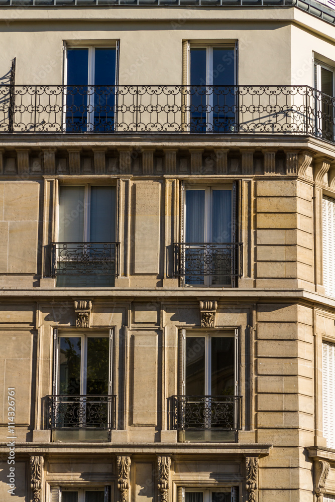 Old residential building front, Paris.