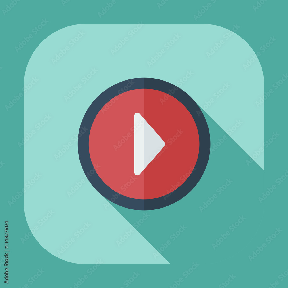 Flat modern design with shadow icons play Flat modern design with shadow icons play