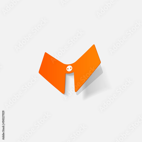Realistic paper sticker: lace collar