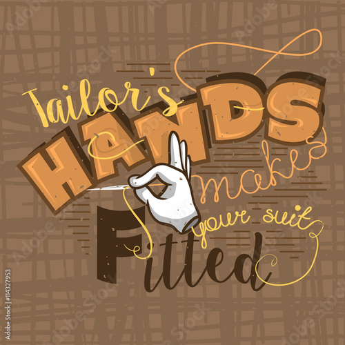 Tailor Profession Print Design. Card Print Idea Concept.